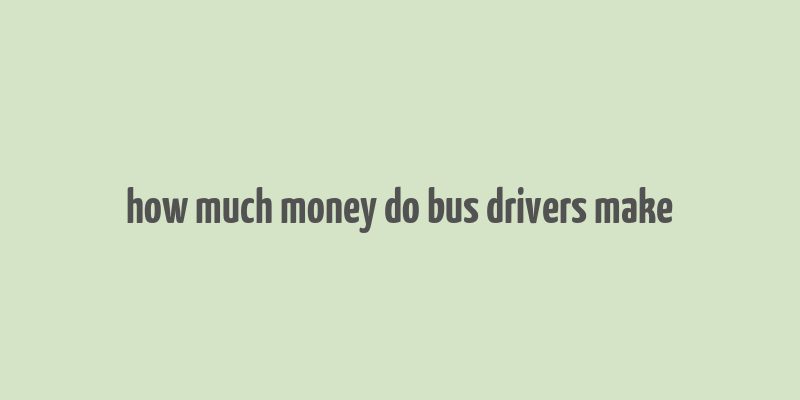 how much money do bus drivers make