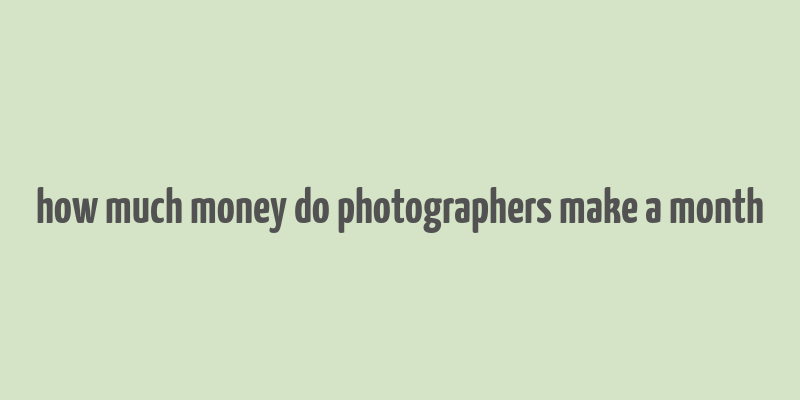 how much money do photographers make a month