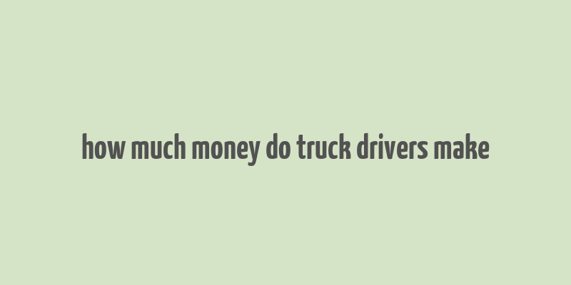 how much money do truck drivers make