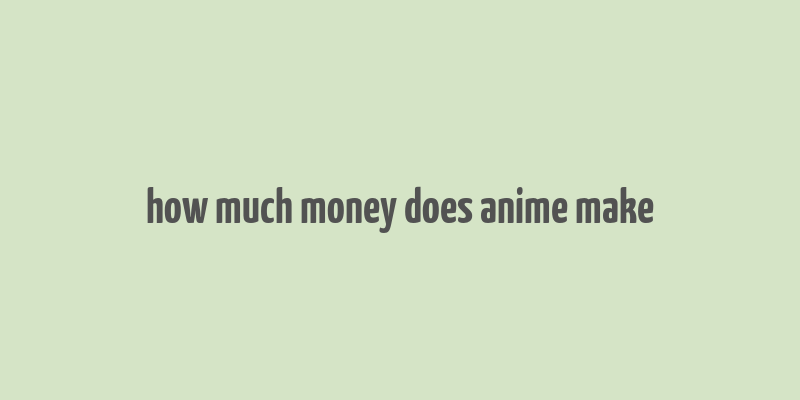 how much money does anime make