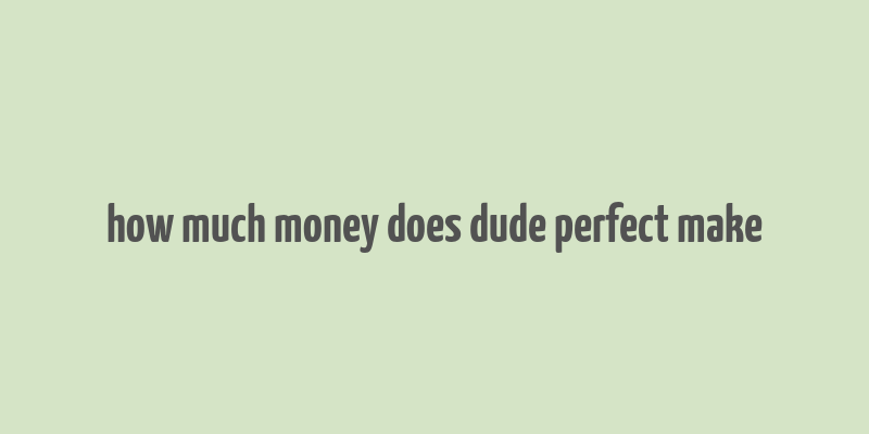 how much money does dude perfect make