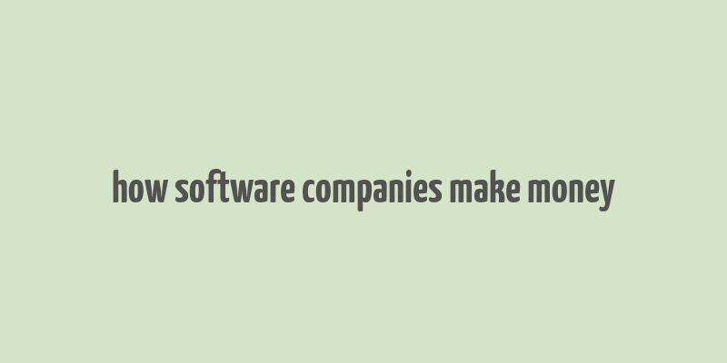 how software companies make money