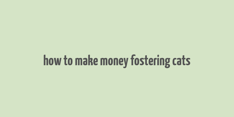 how to make money fostering cats