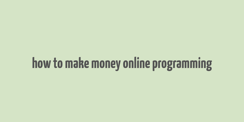 how to make money online programming