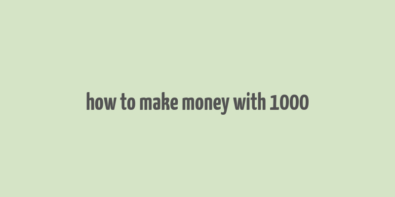 how to make money with 1000