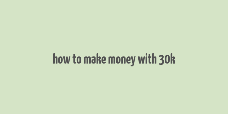 how to make money with 30k