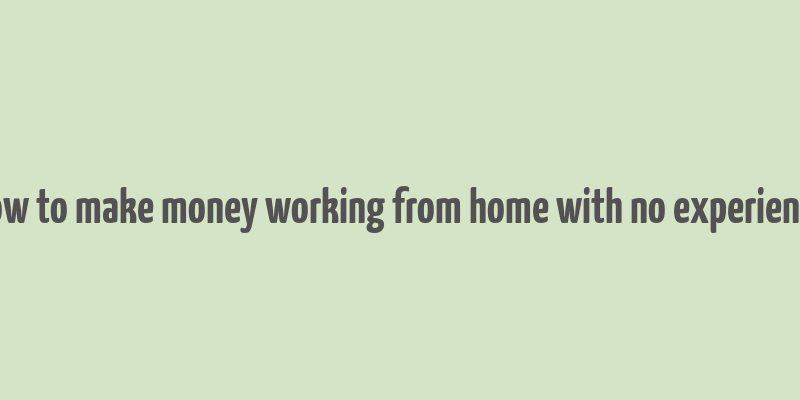 how to make money working from home with no experience