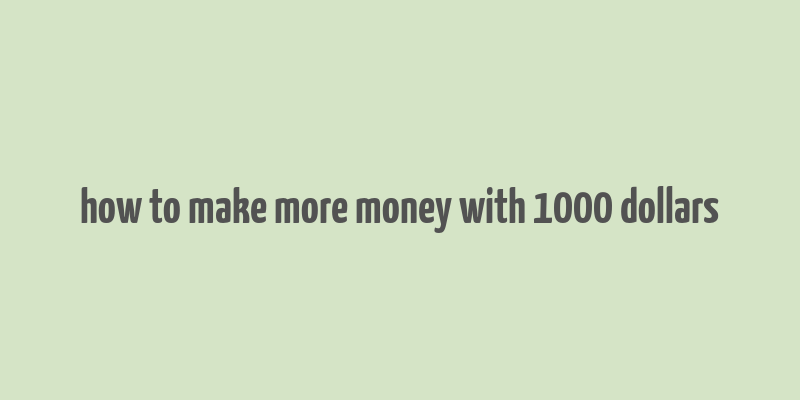 how to make more money with 1000 dollars