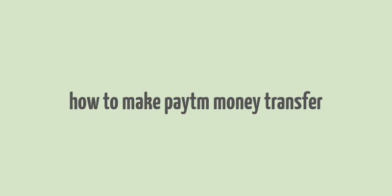 how to make paytm money transfer