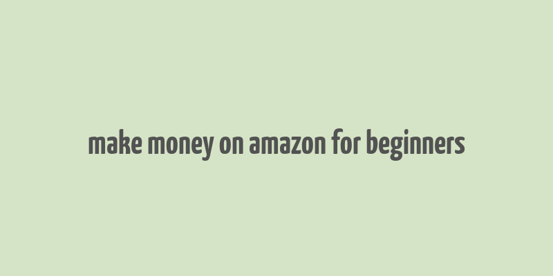 make money on amazon for beginners