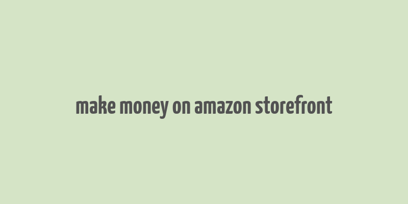 make money on amazon storefront