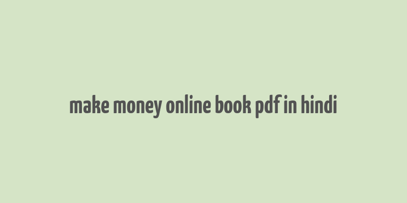 make money online book pdf in hindi