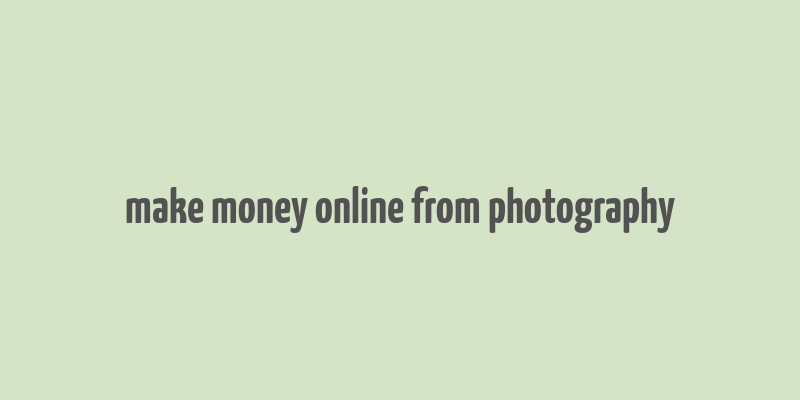 make money online from photography