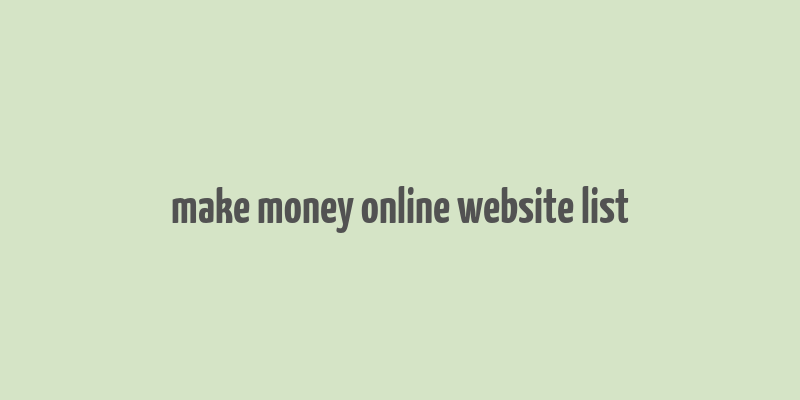 make money online website list