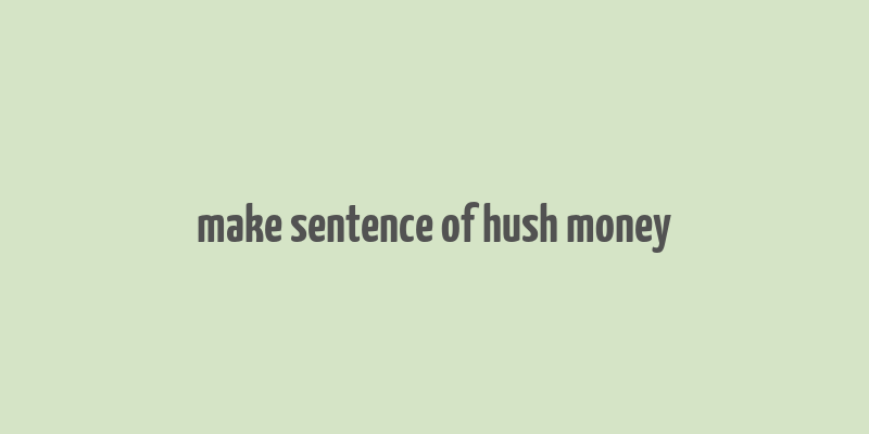 make sentence of hush money