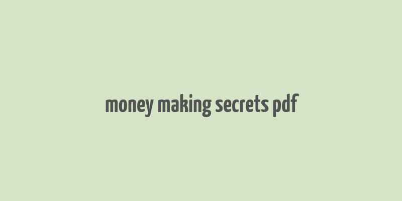 money making secrets pdf