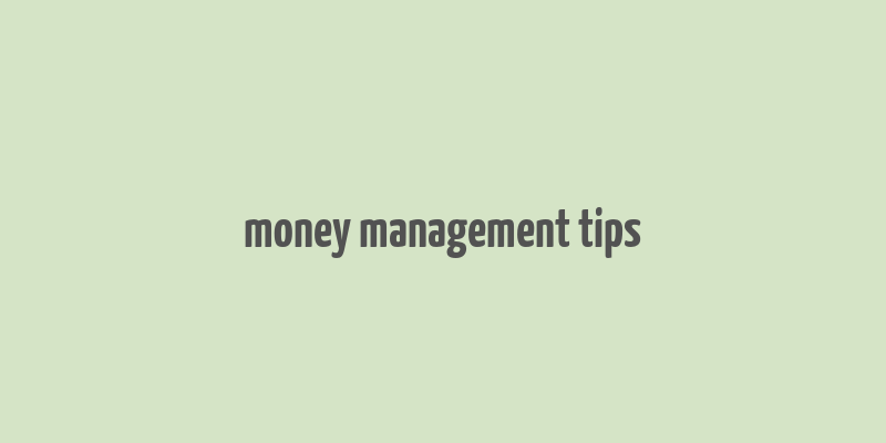 money management tips