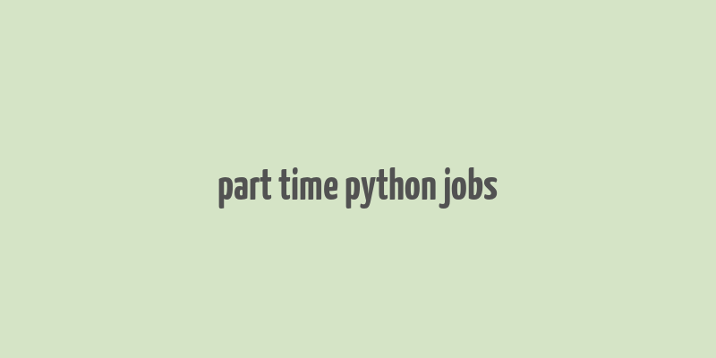 part time python jobs