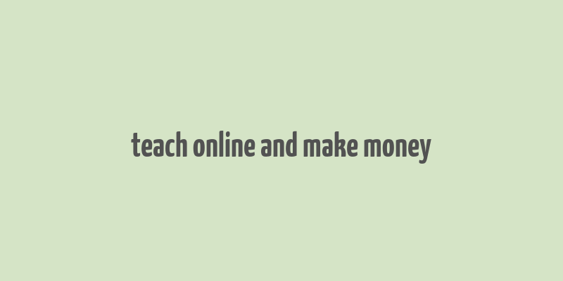 teach online and make money