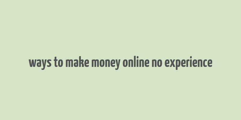 ways to make money online no experience