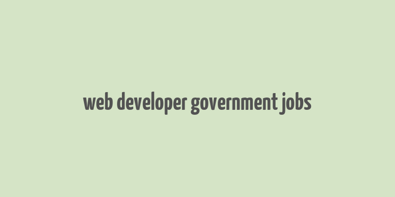 web developer government jobs