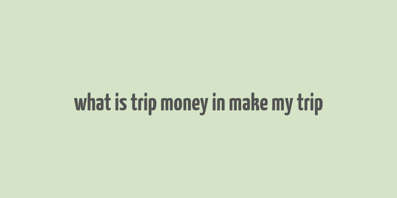 what is trip money in make my trip