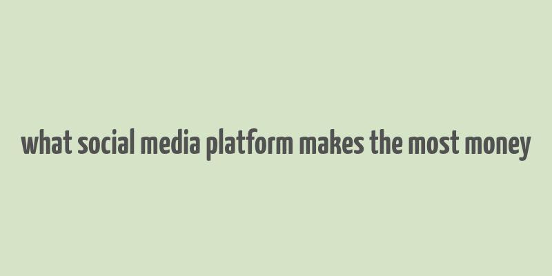 what social media platform makes the most money