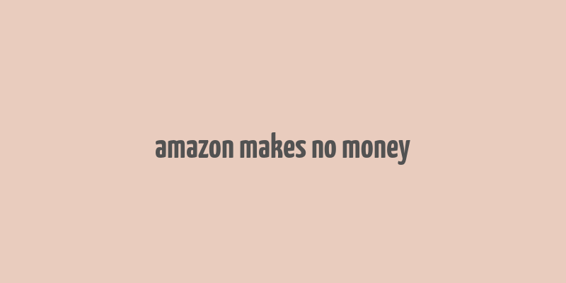 amazon makes no money