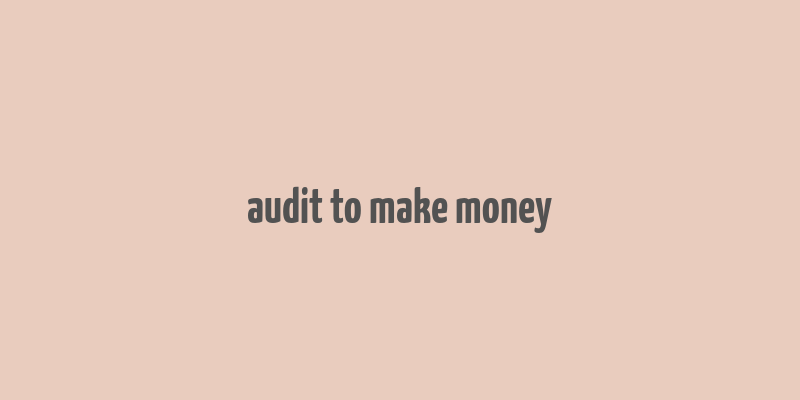 audit to make money