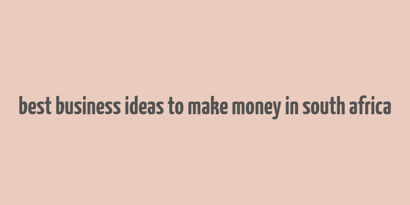 best business ideas to make money in south africa