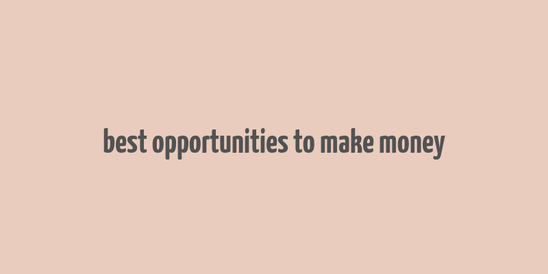 best opportunities to make money