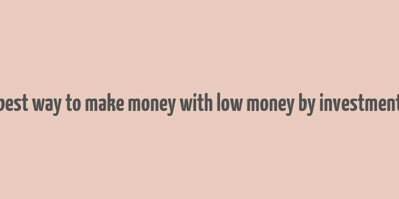 best way to make money with low money by investment