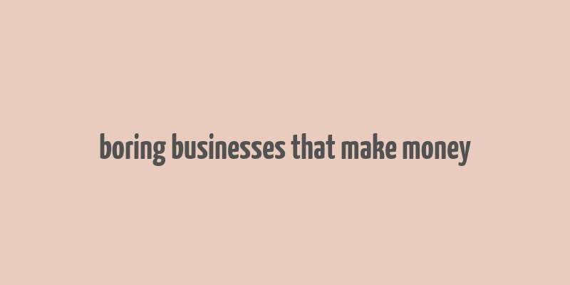 boring businesses that make money