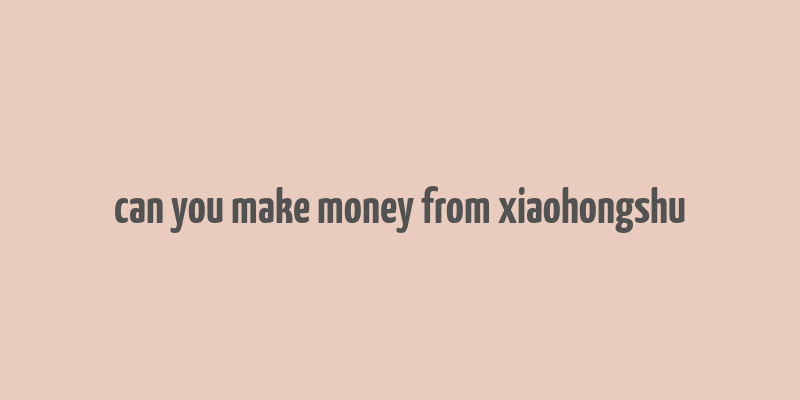 can you make money from xiaohongshu