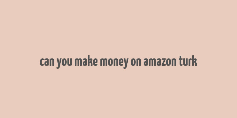 can you make money on amazon turk