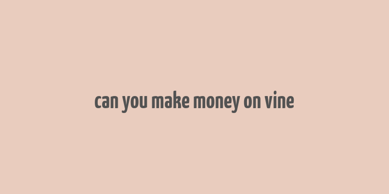 can you make money on vine