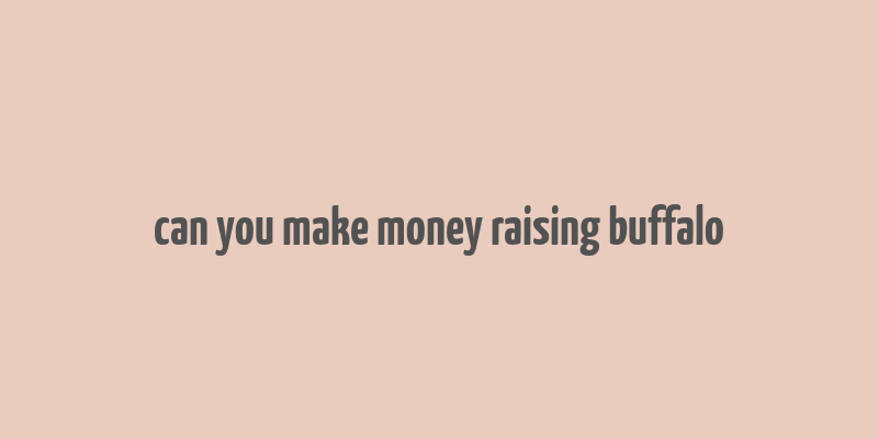 can you make money raising buffalo