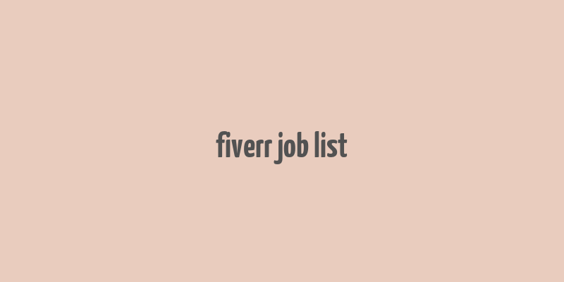 fiverr job list