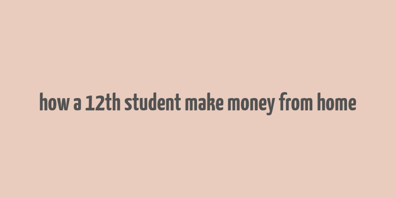 how a 12th student make money from home