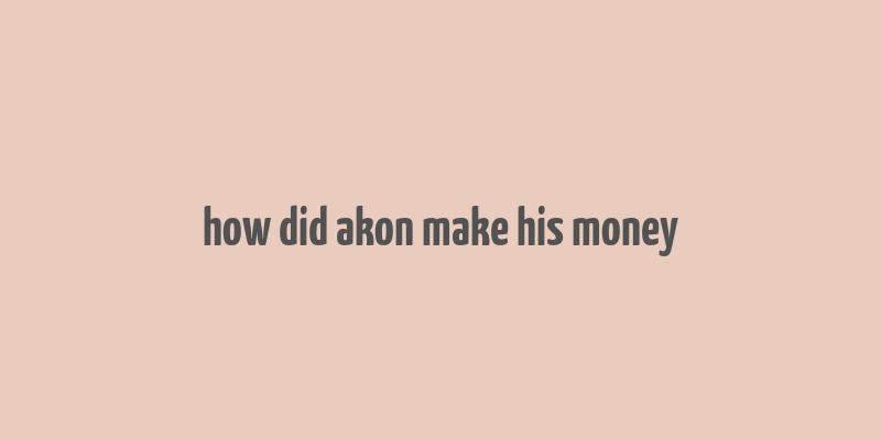 how did akon make his money