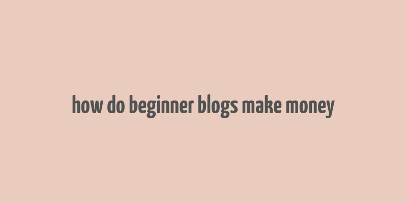 how do beginner blogs make money