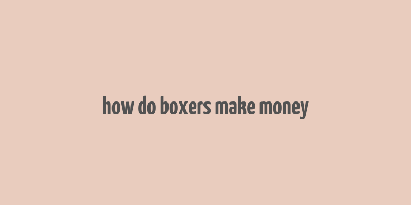 how do boxers make money