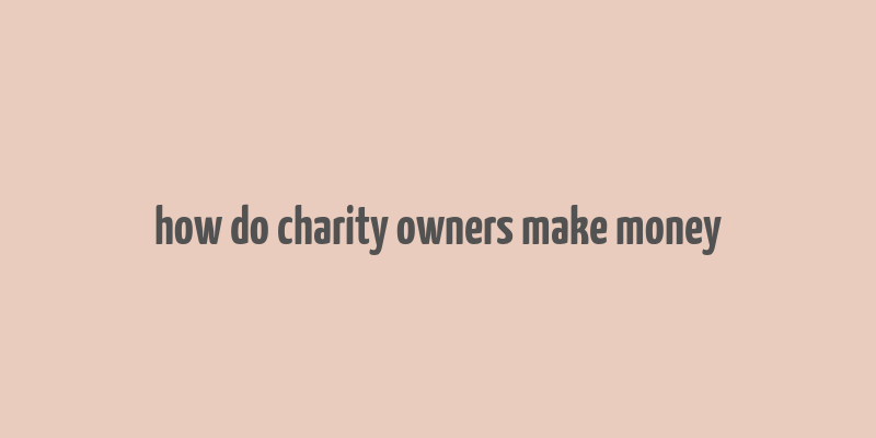 how do charity owners make money