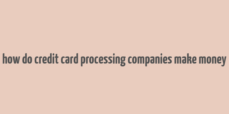 how do credit card processing companies make money