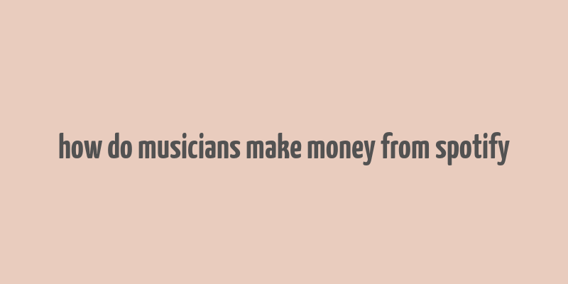 how do musicians make money from spotify