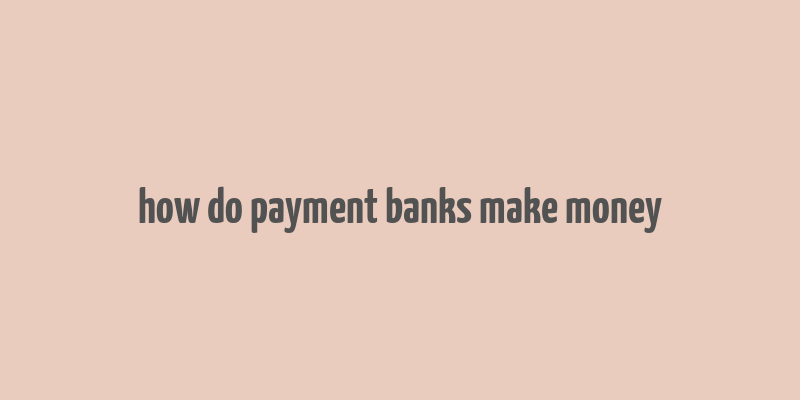 how do payment banks make money