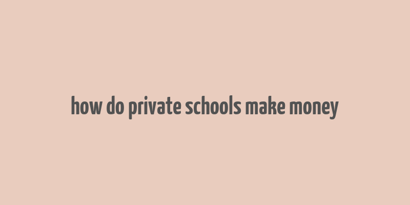 how do private schools make money