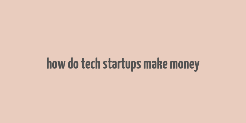 how do tech startups make money