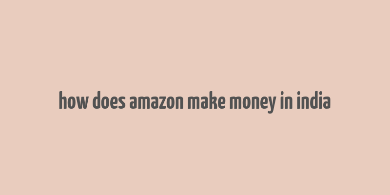 how does amazon make money in india