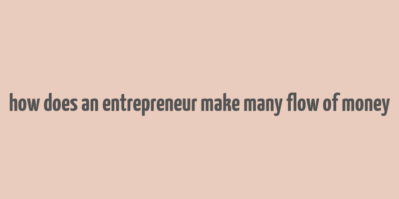 how does an entrepreneur make many flow of money